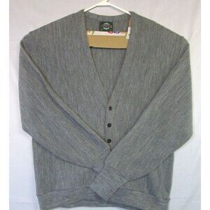 Vintage Jantzen Men’s Gray Button Up Cardigan Sweater 1X Big Made In USA
